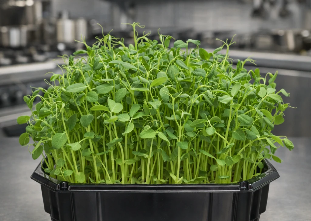 Illustrazione di una vaschetta di microgreens
